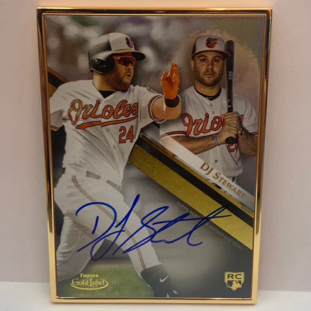 2019 Topps Gold Label DJ Stewart Orioles Framed Auto #GLA-DST (MISC9)
